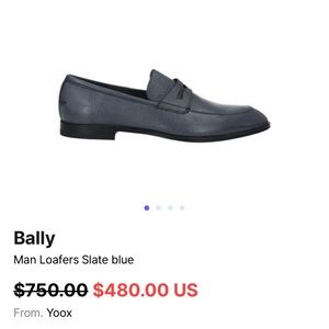 Bally Mens slate loafers, like new condition, worn 2 times, comes with Dust Bag